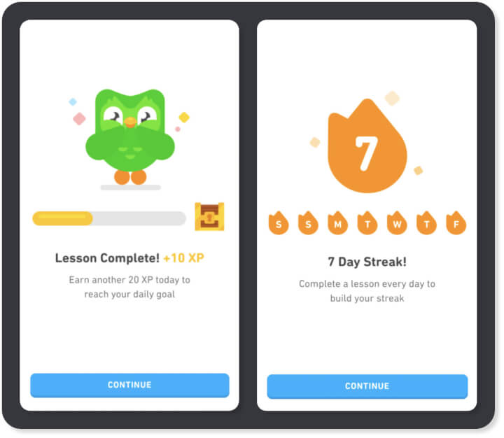 Duoling gamification features