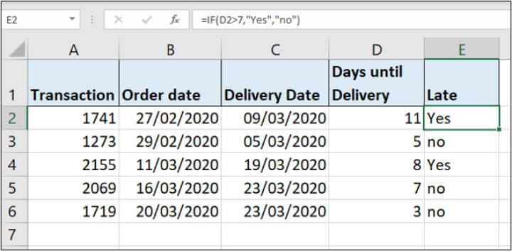 Excel IF formula