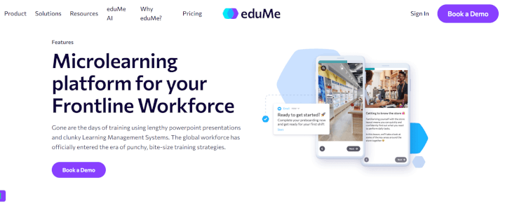 eduMe microlearning lms