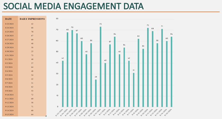 social media engagement chart template