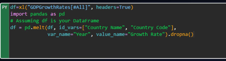 Copilot Excel prompt with Python