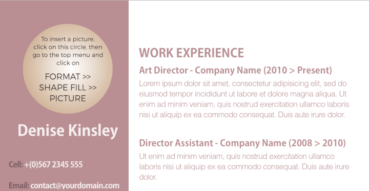 word resume templates - pink resume template
