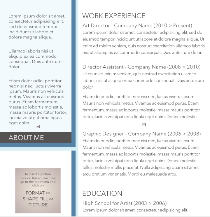 word resume templates - splash of blue resume template