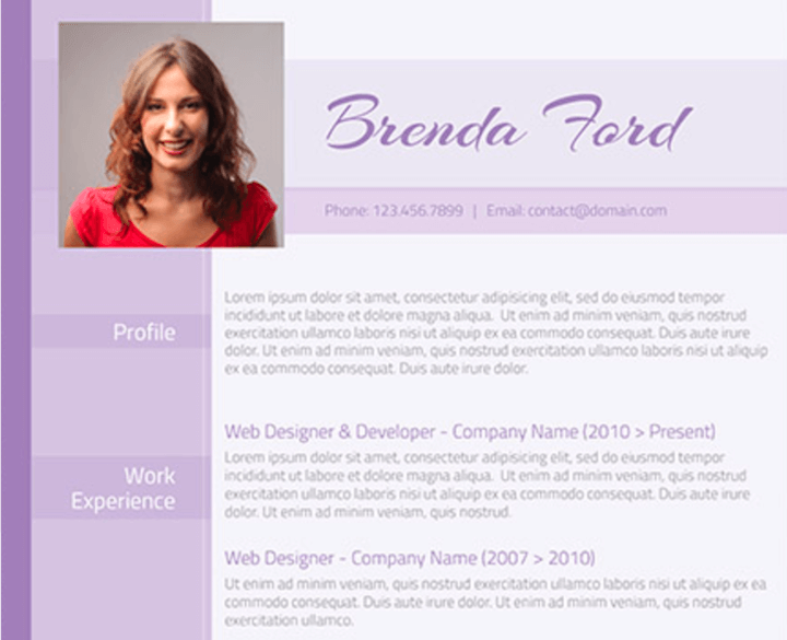 word resume templates - purple resume template