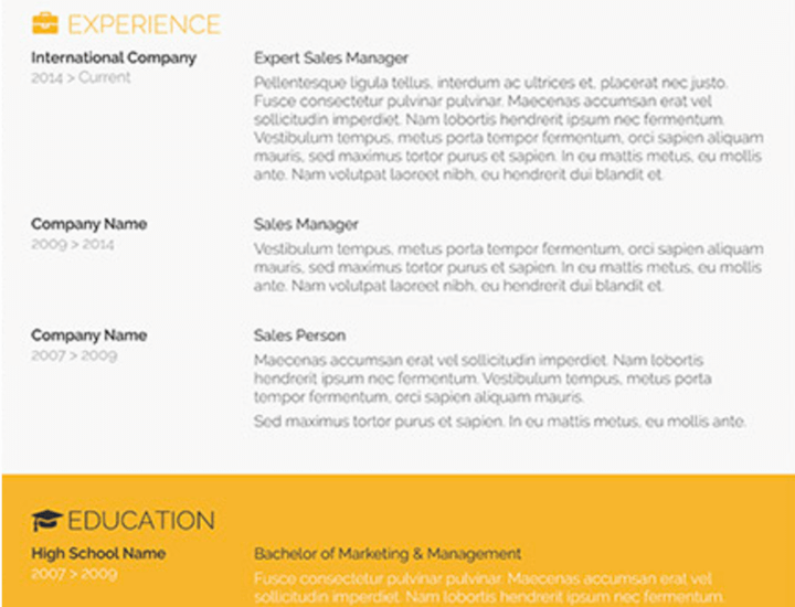 word resume templates - yellow resume template