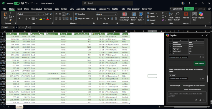 copilot excel prompt Split columns with ease