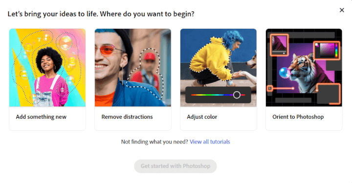 adobe photoshop landing page