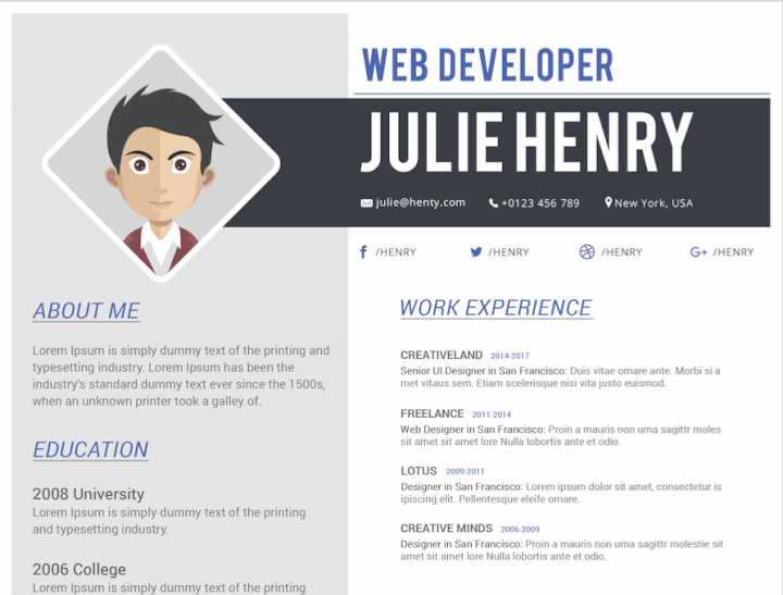 word resume templates - colorblock resume template