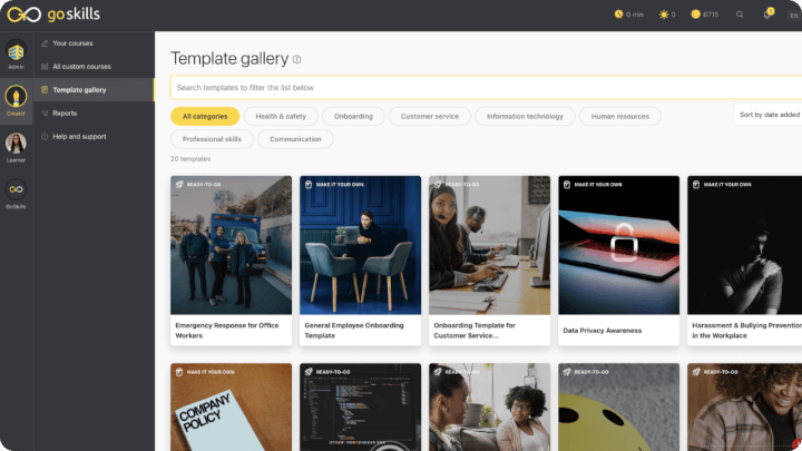 customize training content with course templates