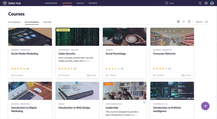 affordable-lms-zoho-learn-ui
