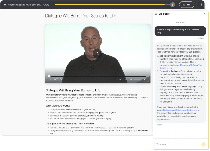 GoSkills AI tutor screenshot